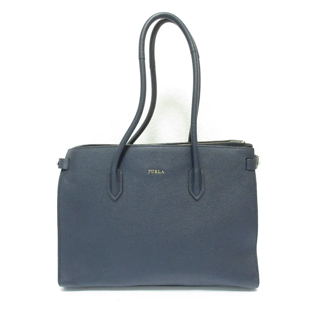 FURLA フルラ PIN ピン M レザー トートバッグ ネイビー