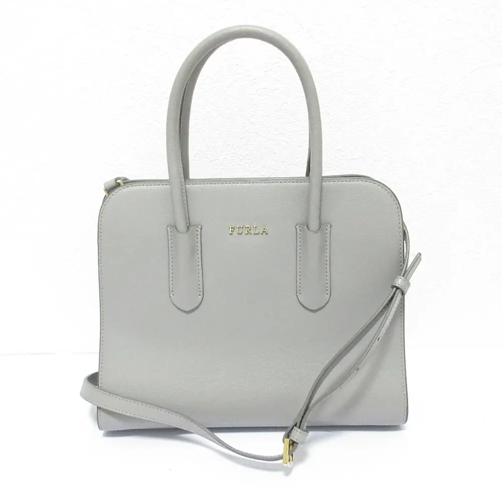 FURLA フルラ MAE マエ メイ サフィアーノレザー 2way トートバッグ ショルダーバッグ グレー