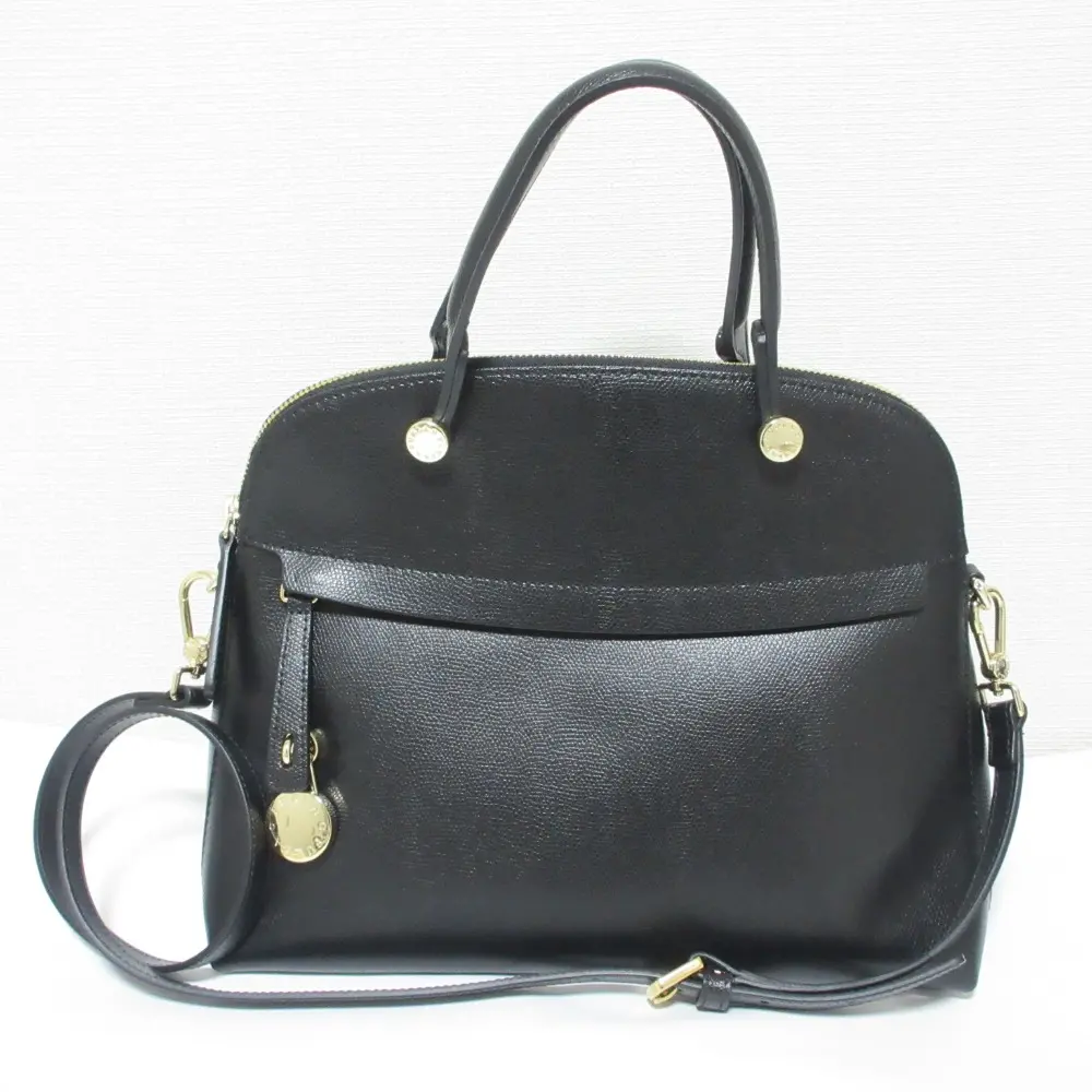FURLA フルラ パイパー レザー 2way ハンドバッグ ショルダーバッグ ブラック