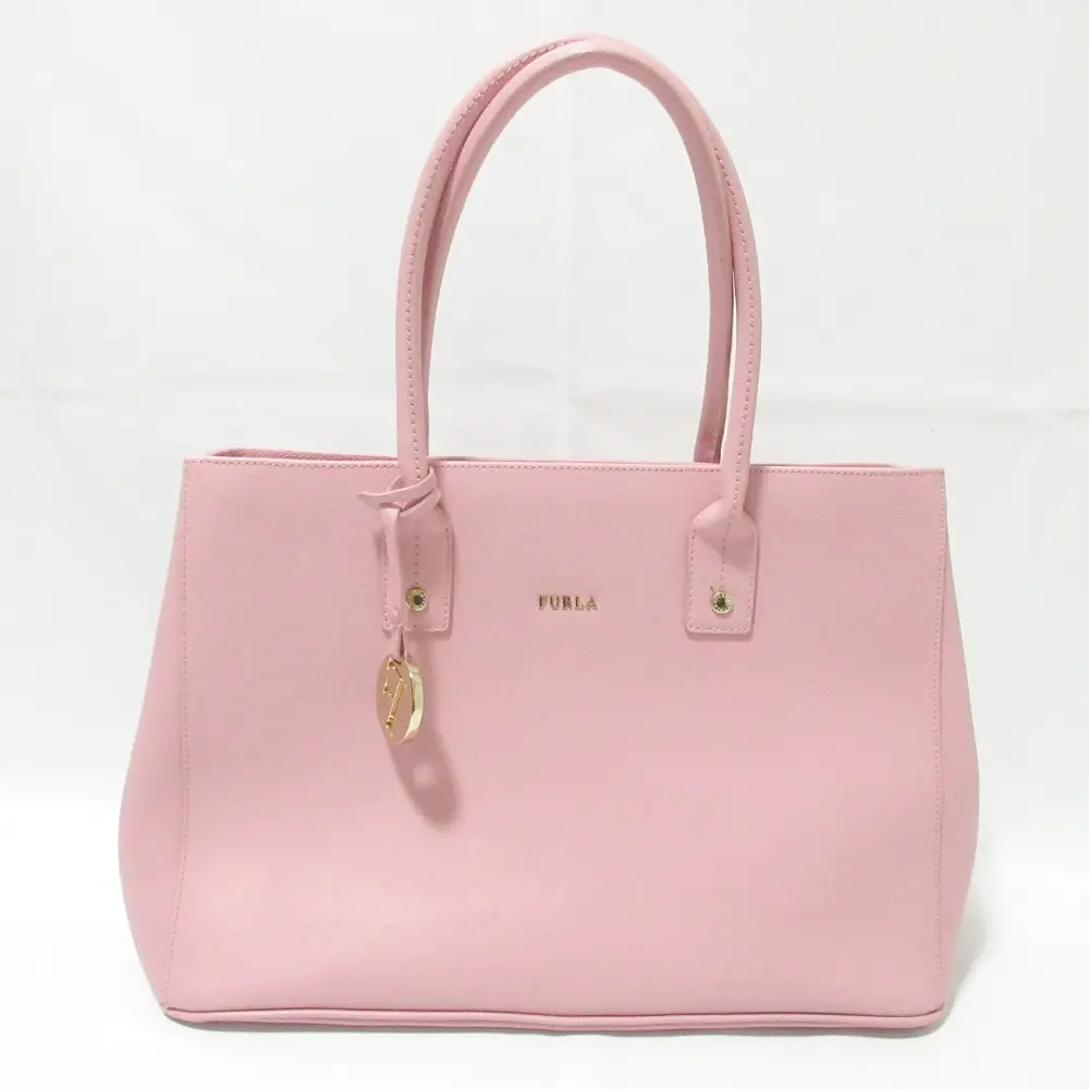 FURLA フルラ リンダ レザー ロゴチャーム付属 トートバッグ セミショルダーバッグ ハンドバッグ G6451 ピンク