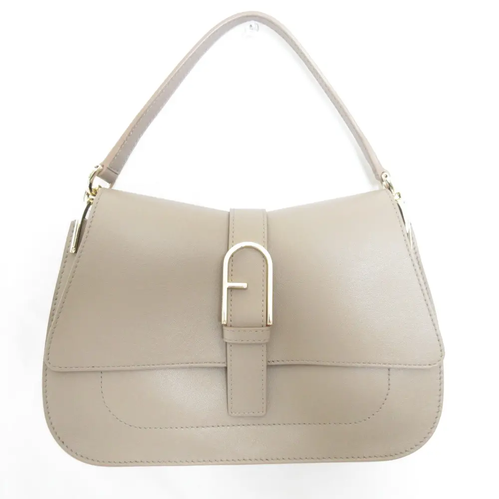 FURLA フルラ 現行モデル FLOW M TOP HANDLE 2WAY ハンドバッグ ショルダーバッグ ベージュ
