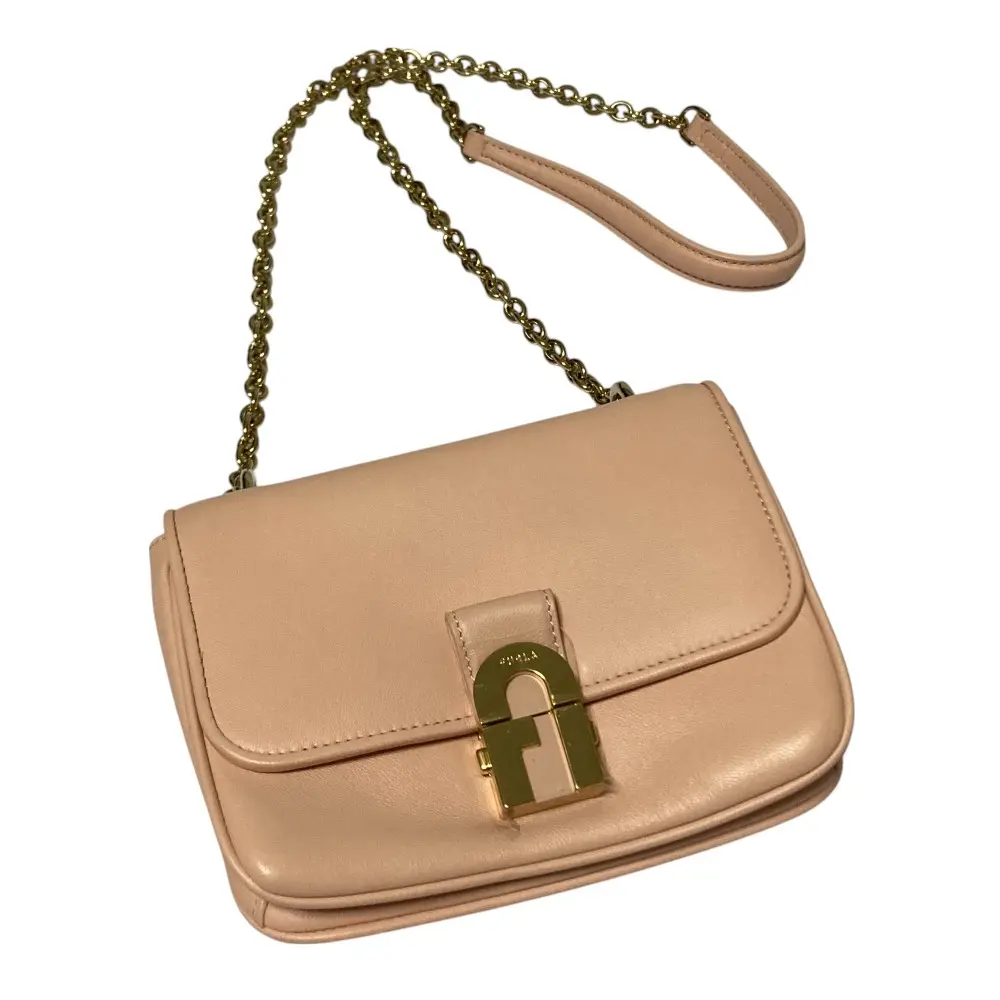 FURLA フルラ レザー クロスボディ チェーンショルダーバッグ ピンク