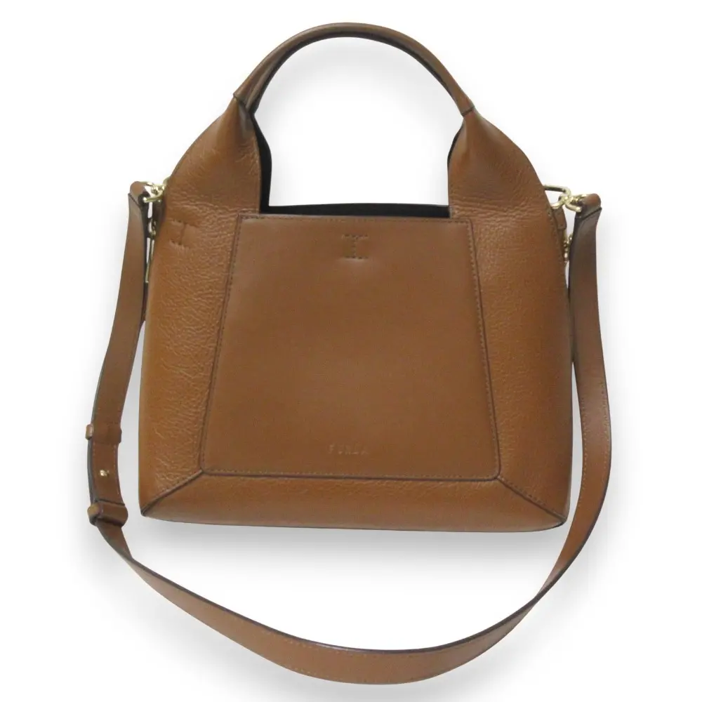 FURLA フルラ GILDA M TOTE レザー 2WAY トートバッグ ショルダーバッグ ブラウン