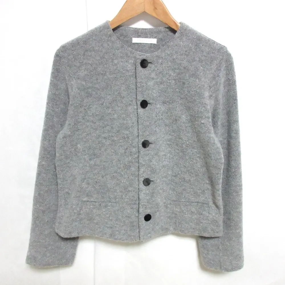 24AW GALERIE VIE ギャルリーヴィー トゥモローランド ファインブークレー クルーネックジャケット カーディガン ブルゾン F グレー