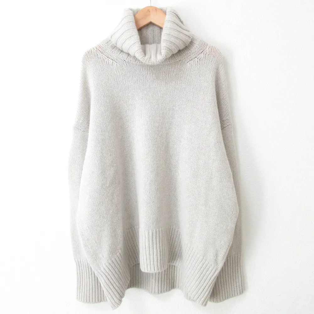 22AW GALERIE VIE ギャルリーヴィー トゥモローランド ファインウール タートルネック プルオーバー ニット M ライトグレー