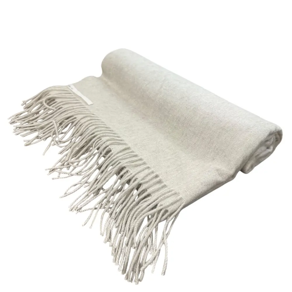 GALERIE VIE ギャルリーヴィー トゥモローランド カシミヤ フリンジ マフラー ストール ライトグレー