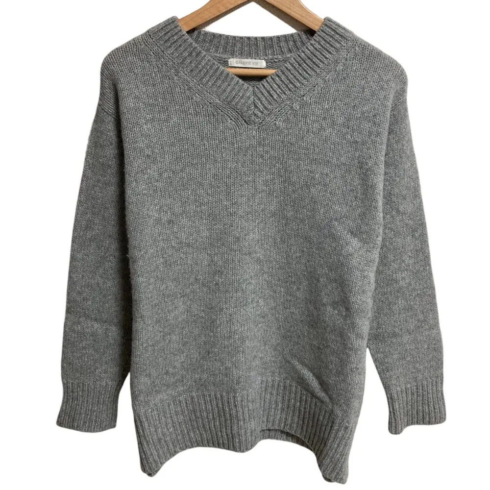 GALERIE VIE ギャルリーヴィー トゥモローランド ファインウール Vネックプルオーバー ニット セーター Sサイズ グレー