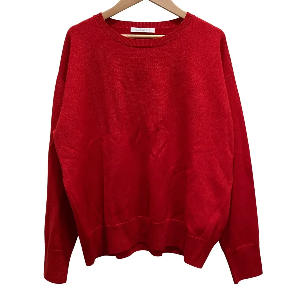 25AW GALERIE VIE ギャルリーヴィー トゥモローランド ウーステッドウール ラウンドネックプルオーバー ニット レッド