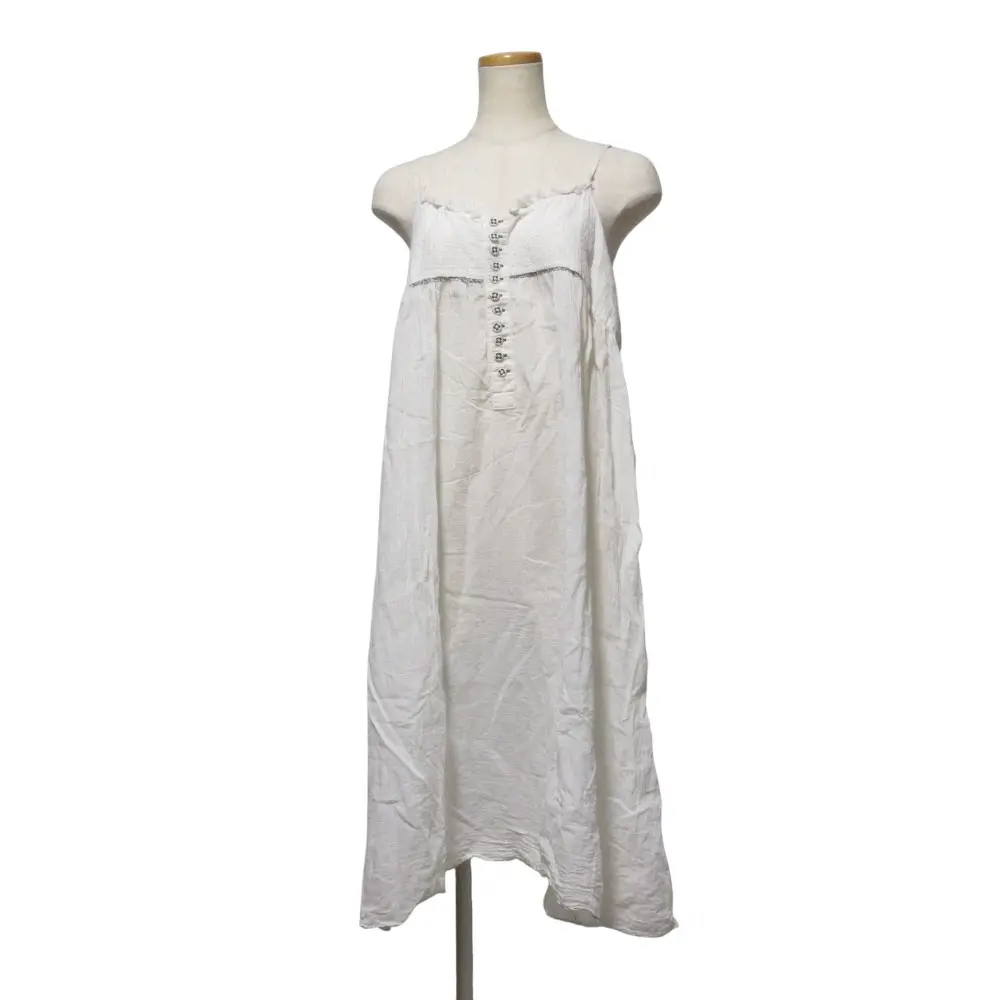 gasa grue ガサ ガーゼ地 刺繍 モスリンボイル キャミワンピース 41141-02111 アイボリー