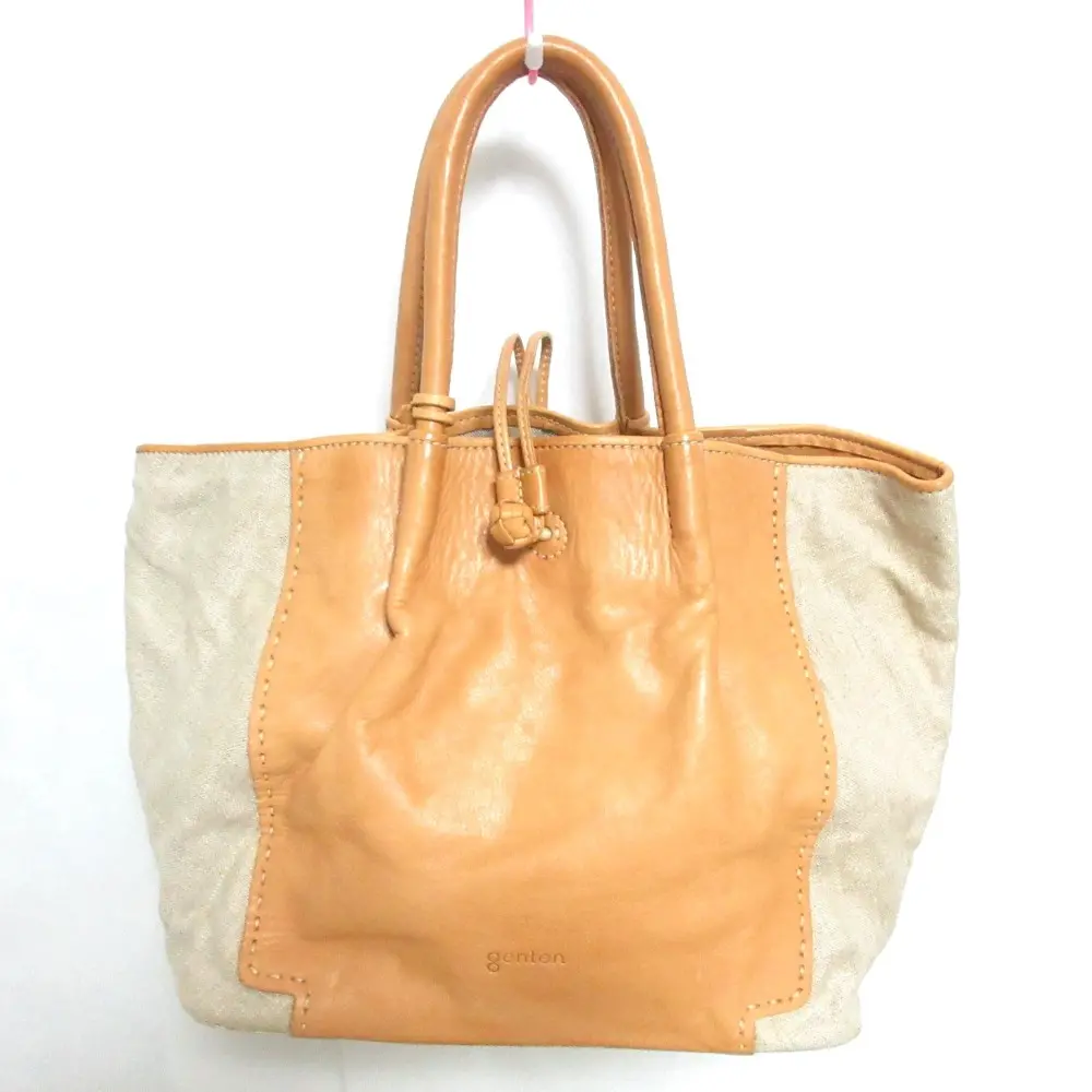 genten ゲンテン カットワークレザー トートバッグ ブラウンの買取相場