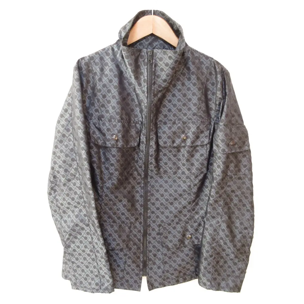 GHERARDINI ゲラルディーニ ロゴ モノグラム柄 ジップアップ ミリタリーデザイン ジャケット ブルゾン 42 グレー