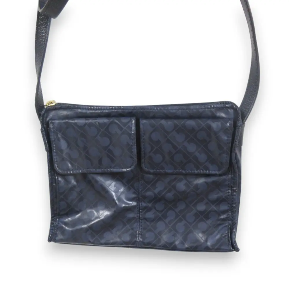 GHERARDINI ゲラルディーニ ソフティ ショルダーバッグ ネイビー×ゴールド金具