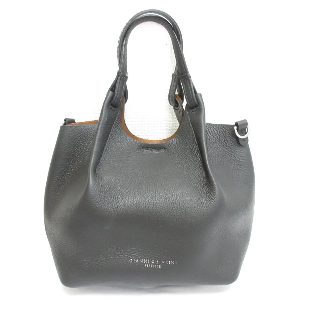 GIANNI CHIARINI ジャンニキアリーニ デュアXS 2way ハンドバッグ ショルダーバッグ ブラック