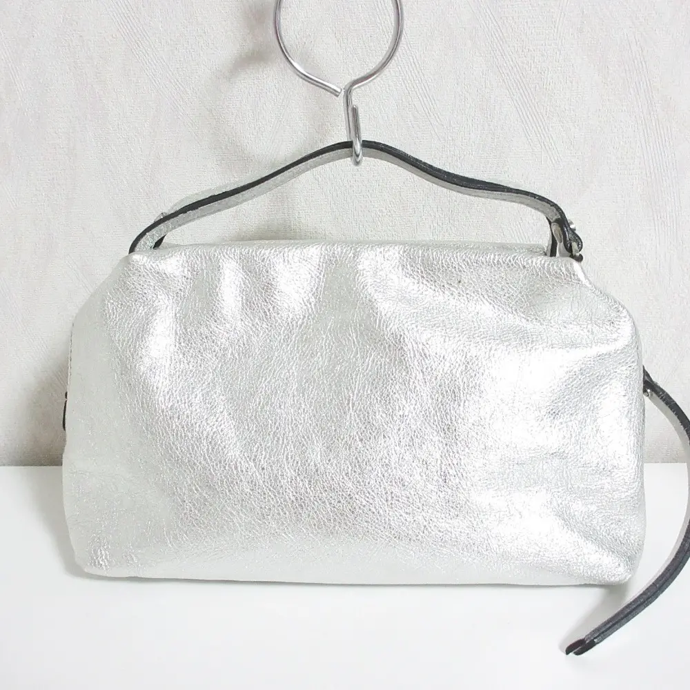 GIANNI CHIARINI ジャンニキャリーニ ジャンニキアリーニ ALIFA アリファ M レザー 2WAY ショルダーバッグ シルバー