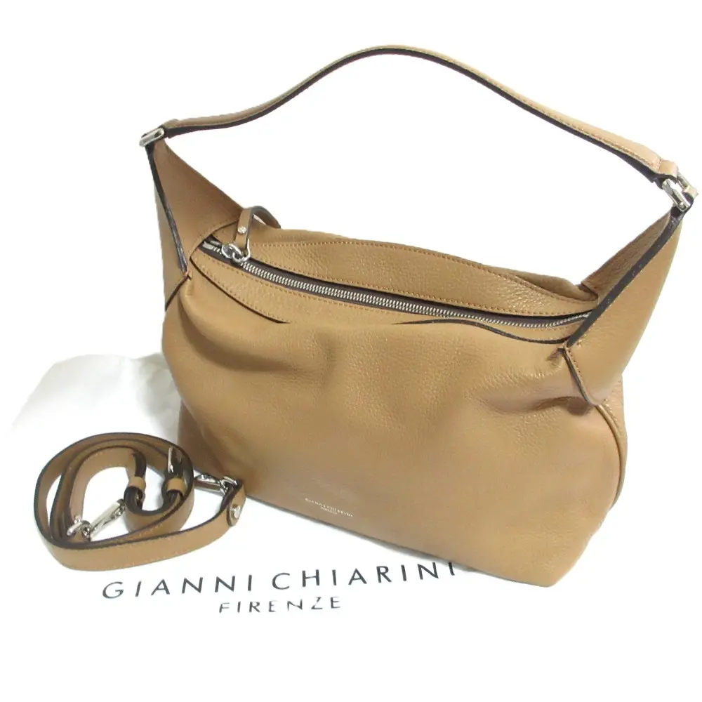 GIANNI CHIARINI ジャンニキアリーニ レザー 2way ショルダーバッグ ブラウン