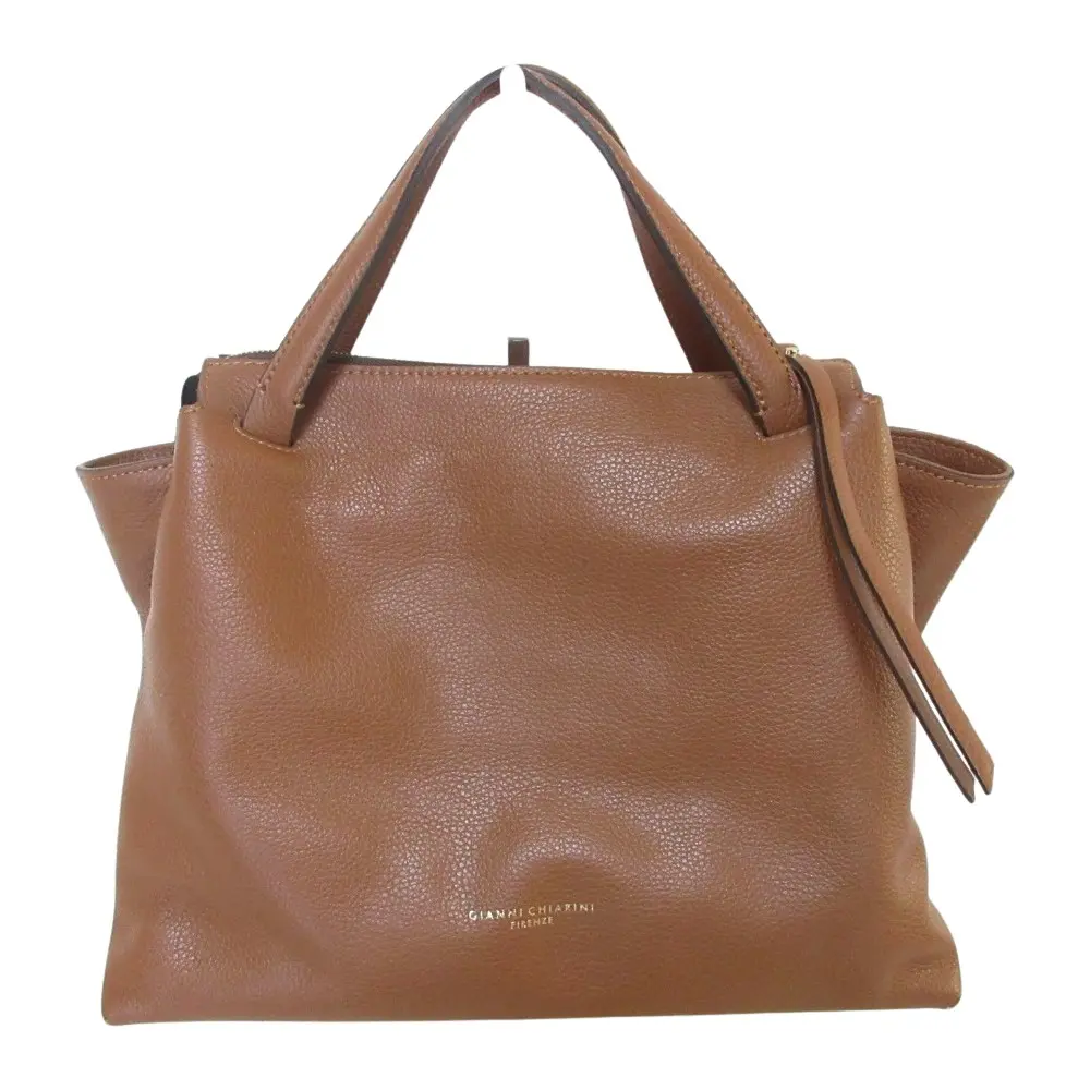 GIANNI CHIARINI ジャンニ キアリーニ オリガミ 2WAY レザー ハンドバッグ ショルダーバッグ ブラウン