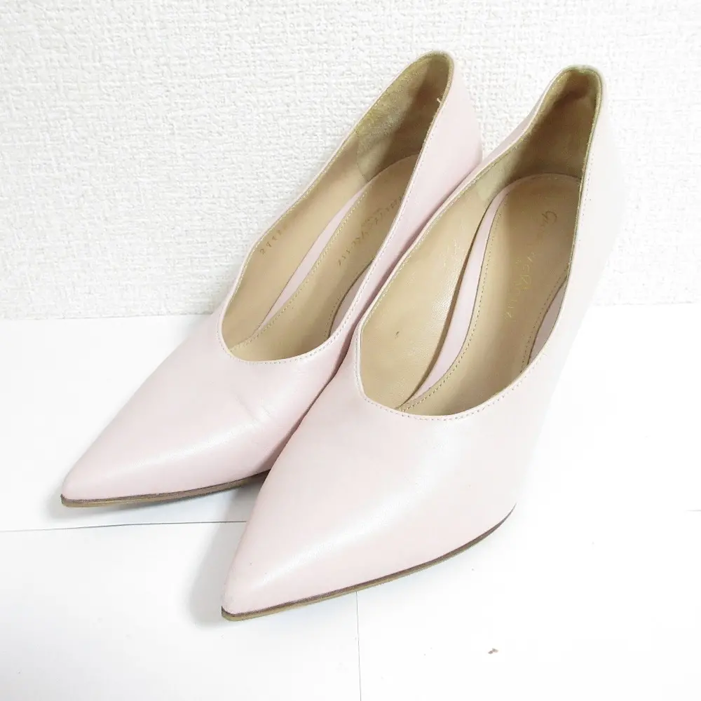 Gianvito Rossi ジャンヴィトロッシ レザー ポインテッドトゥ ピンヒール パンプス 36 23cm相当 ピンク