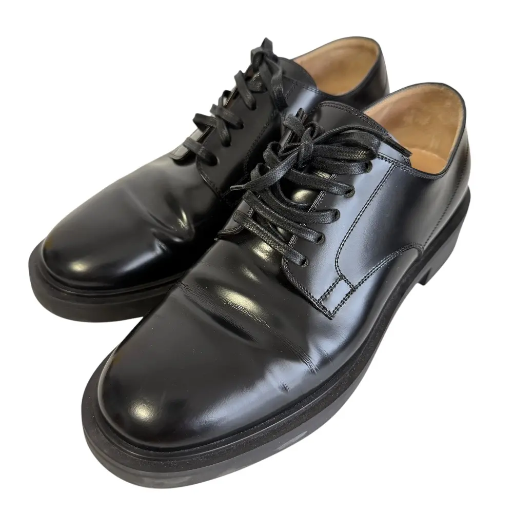 Gianvito Rossi ジャンヴィトロッシ レザー レースアップ ダービーシューズ ドレスシューズ 37 1/2 24.5cm相当 ブラック