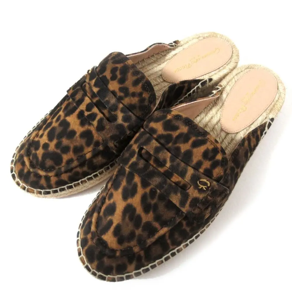 Gianvito Rossi ジャンヴィトロッシ リドミュール レオパード柄 スエード レザー ミュール サンダル 38.5 25cm相当 ブラウン