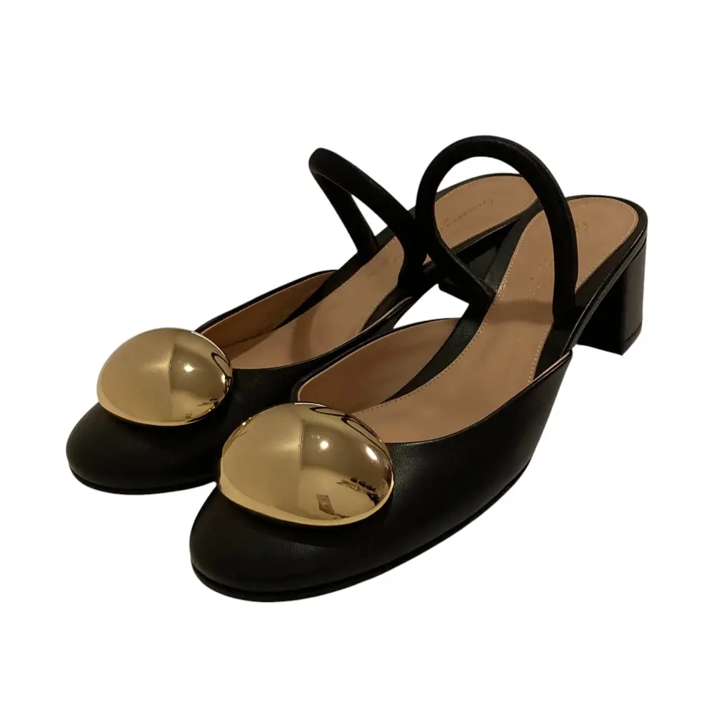 Gianvito Rossi ジャンヴィトロッシ SPHERA 45 パンプス サイズ37 1/2 24.5cm相当 ブラック