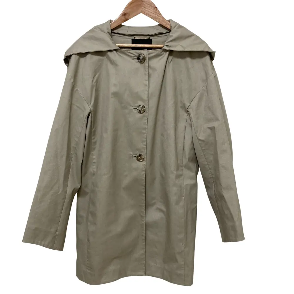GIORGIO ARMANI ジョルジオアルマーニ フード2way シルクブレンド ノーカラーコート サイズ42 ベージュ