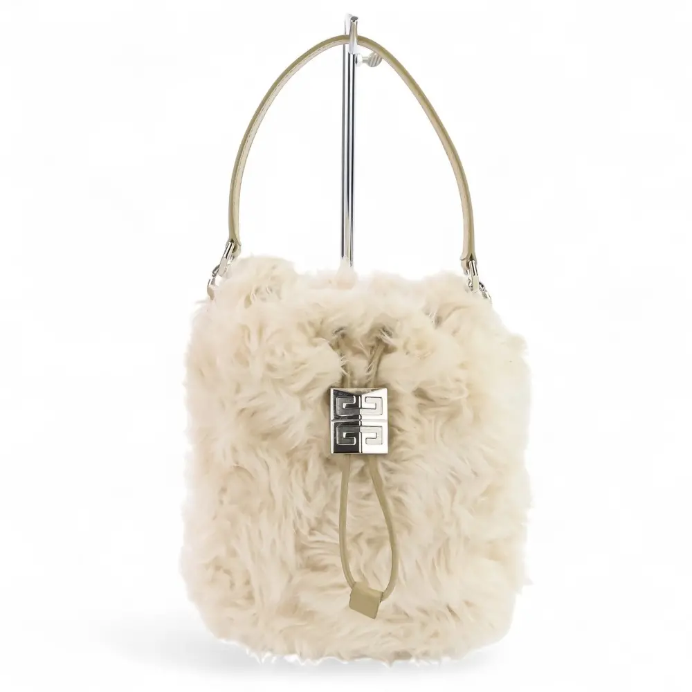 GIVENCHY ジバンシィ フェイクファー 4G 2way ハンドバッグ ショルダーバッグ アイボリー