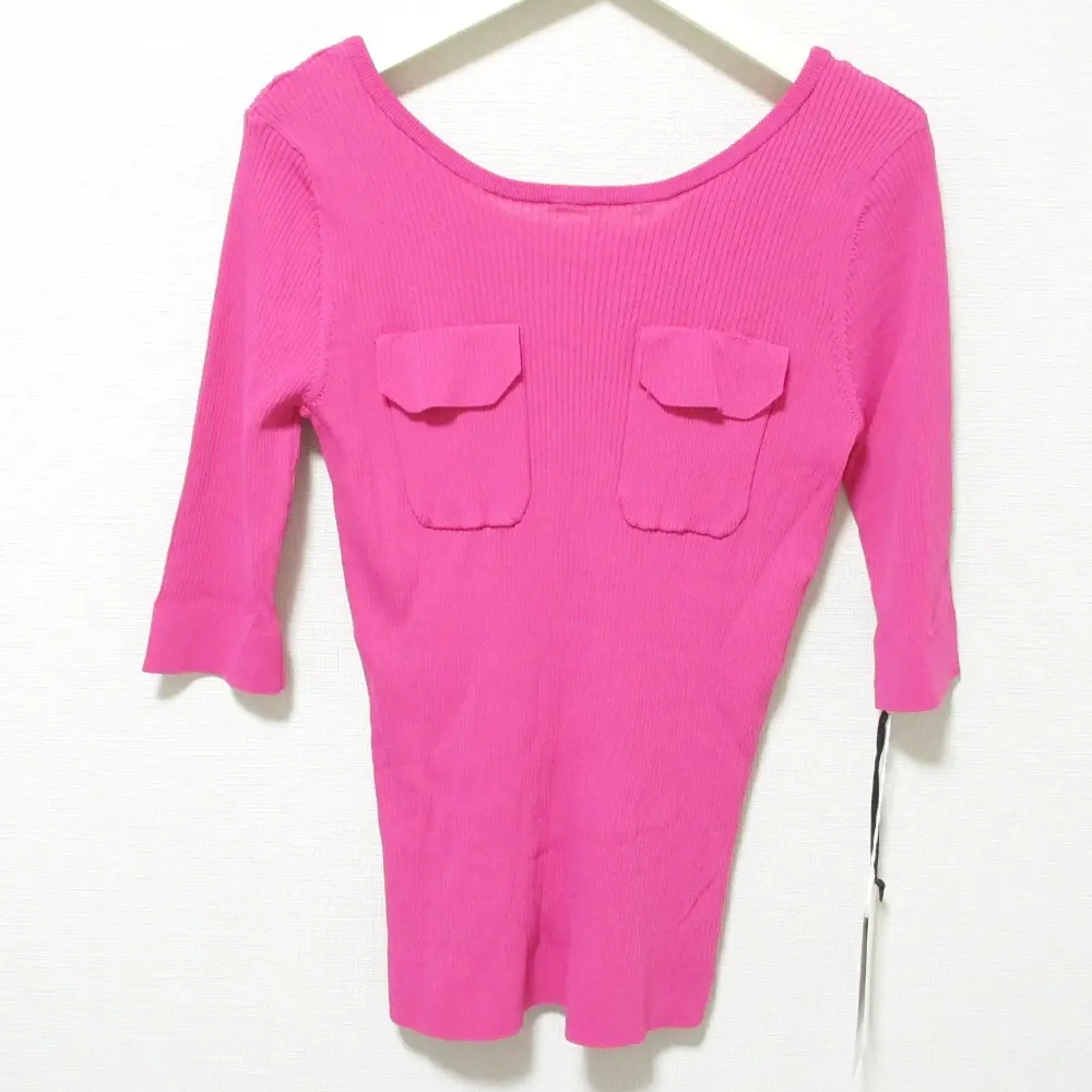 23AW Grace Class グレースクラス ハーフスリーブ リブニットトップ セーター 36 ピンク