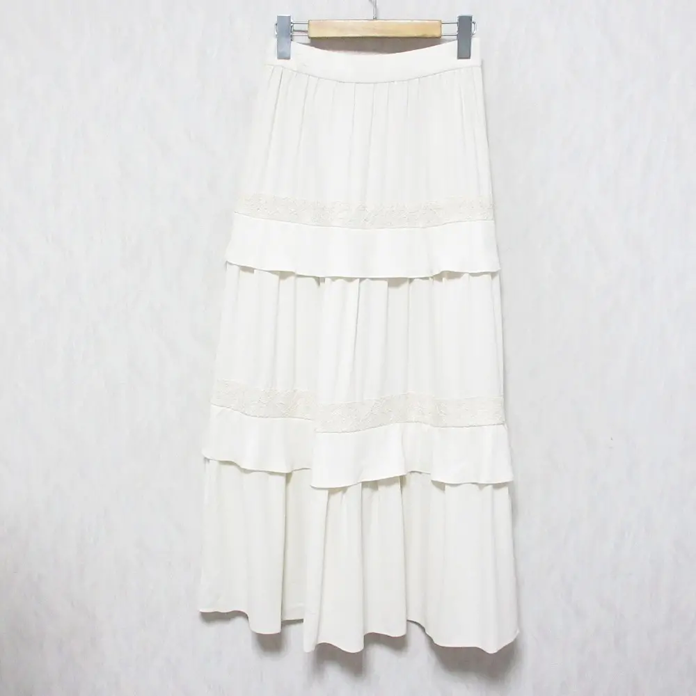 23SS GRACE CLASS グレースクラス グレースコンチネンタル ロング丈 トリアセレースフリルスカート 0223221131 36 キナリ