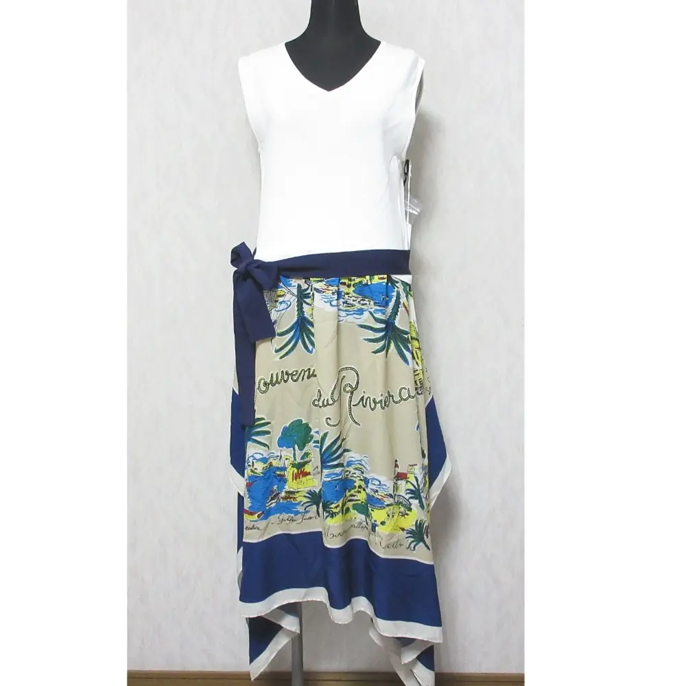 22SS GRACE Class グレースクラス スカーフコンビニットワンピース イレヘム ノースリーブ ロングドレス 0222233131 36 ホワイト