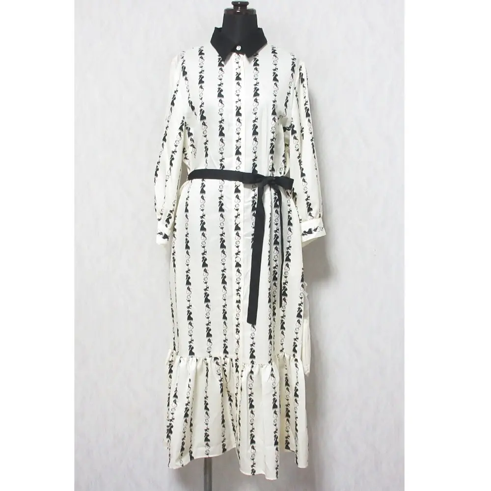 23AW GRACE CLASS グレースクラス グレースコンチネンタル ノクターンモチーフシャツワンピース ロングドレス 0223431083 38 キナリ