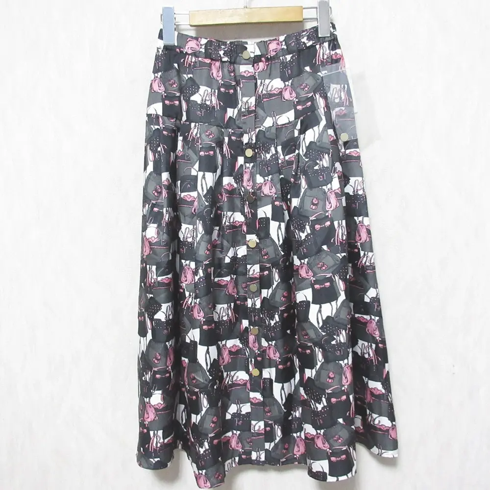 24AW Grace Class グレースクラス グレースコンチネンタル バッグモチーフプリーツスカート 0224321128 36 ピンク