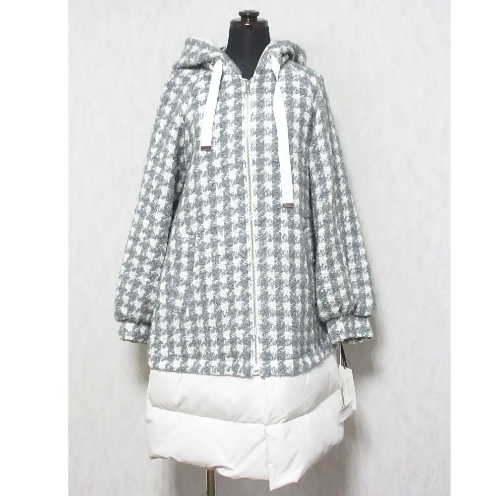 22AW Glace Class グレースクラス グレースコンチネンタル パフィーヘムツイードコート ダウンコート 0222369212 36 グレー