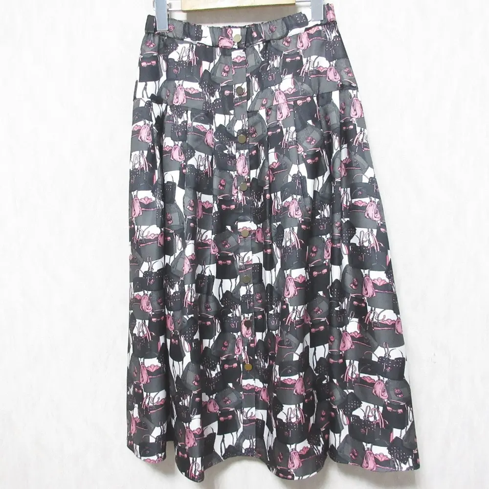 24AW Grace Class グレースクラス グレースコンチネンタル バッグモチーフプリーツスカート 0224321128 38 ピンク