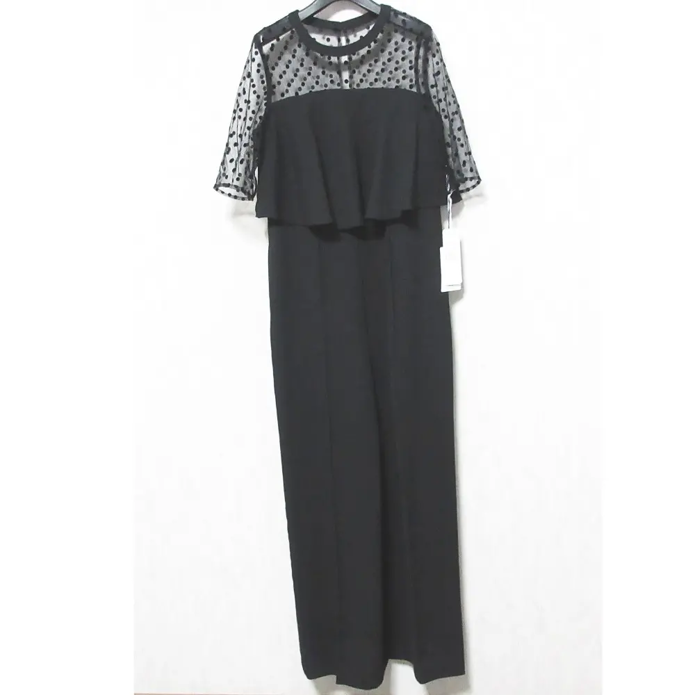 Grace Class グレースクラス 2023年モデル ドットチュールサロペット ハーフスリーブ オールインワン 0223018082 36 ブラック