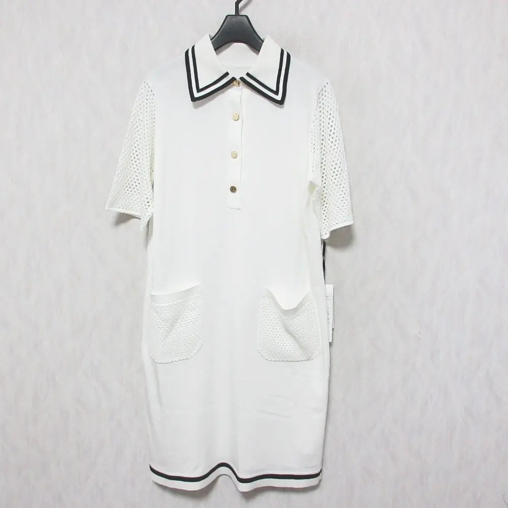 23SS Grace Class グレースクラス グレースコンチネンタル メッシュスリーブニットワンピース 0223233184 36 ホワイト