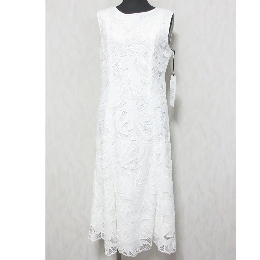 24SS Grace Class グレースクラス グレースコンチネンタル ケミカルリーフドレス ノースリーブ ワンピース 0224235069 38 ホワイト