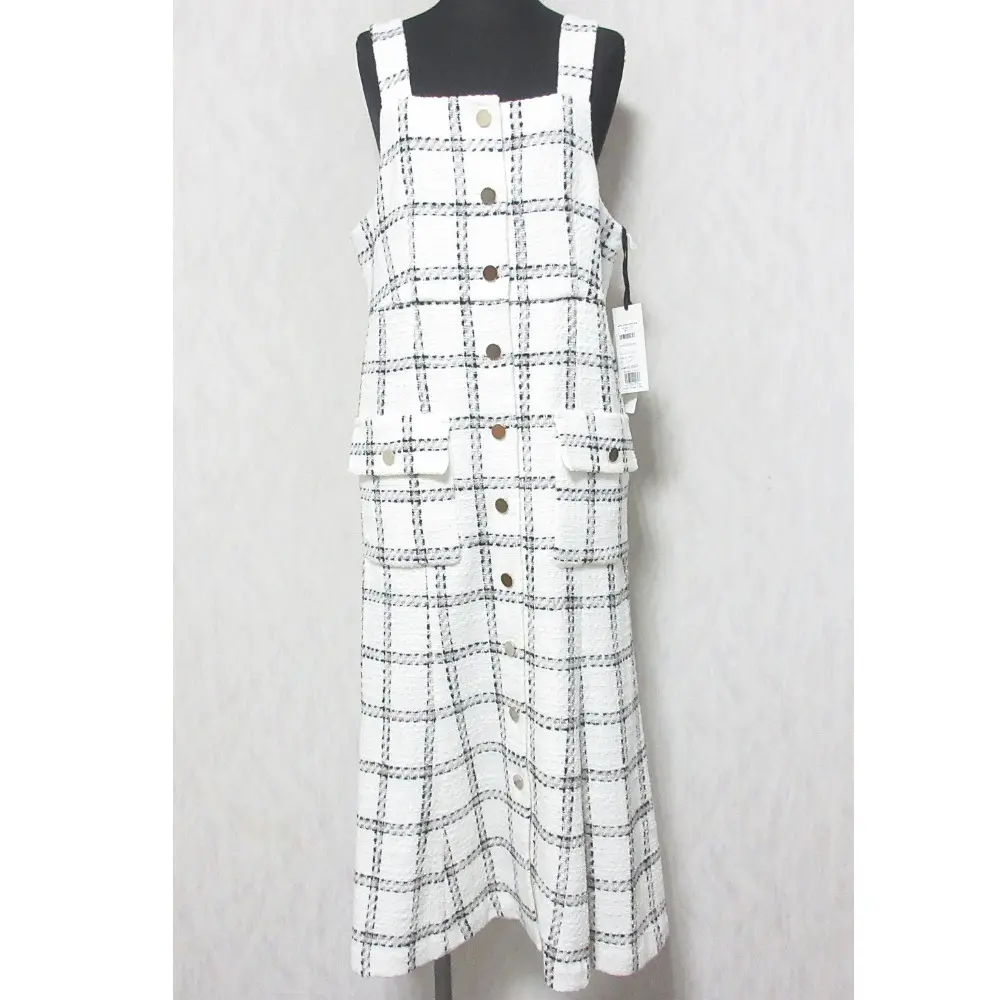 24SS Grace Class グレースクラス チェックツイードジャンパースカート ロングワンピース サロペット 0224131065 38 ホワイト