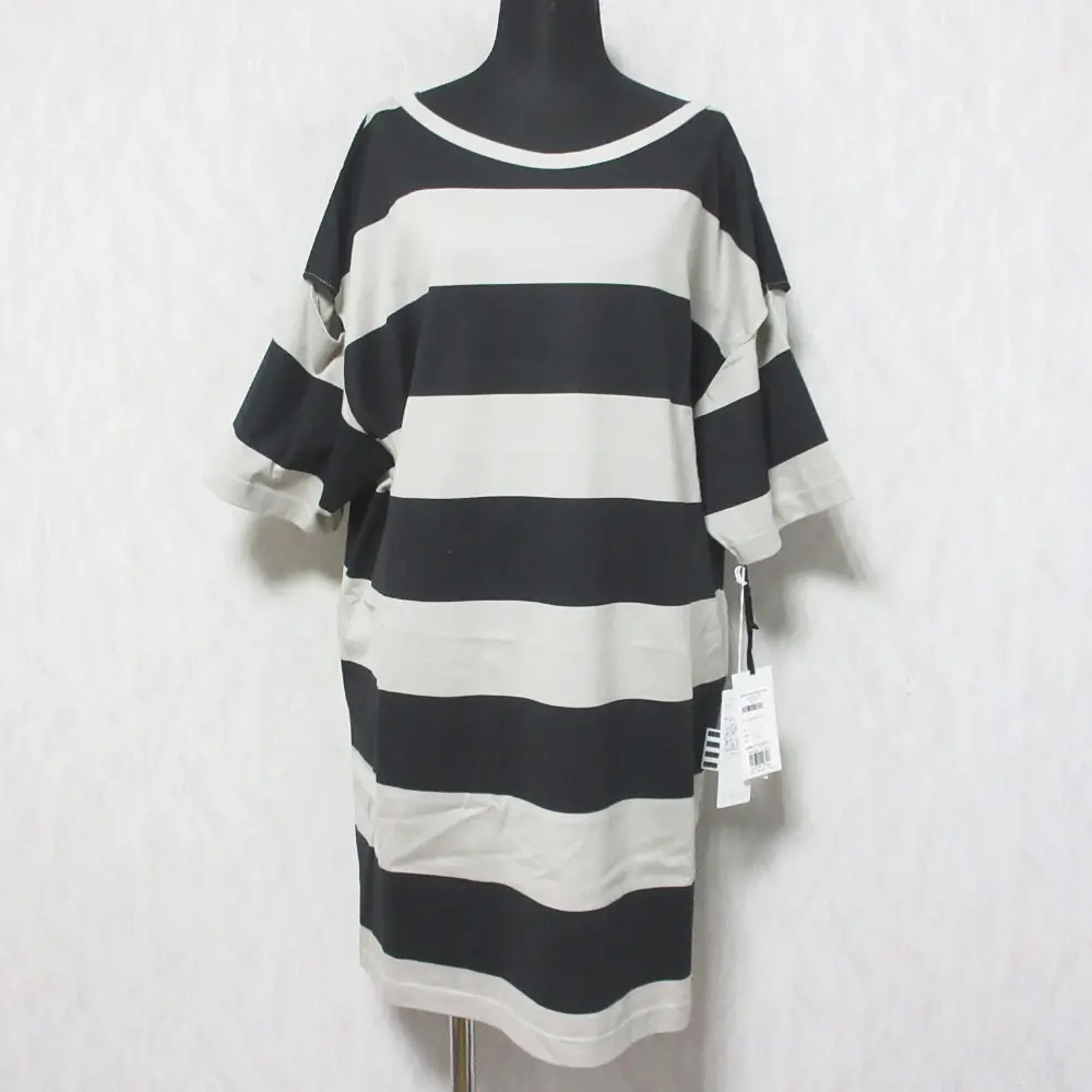 23SS Grace Class グレースクラス グレースコンチネンタル カットアウト ボーダールーズミニワンピース 0223232201 36 グレー