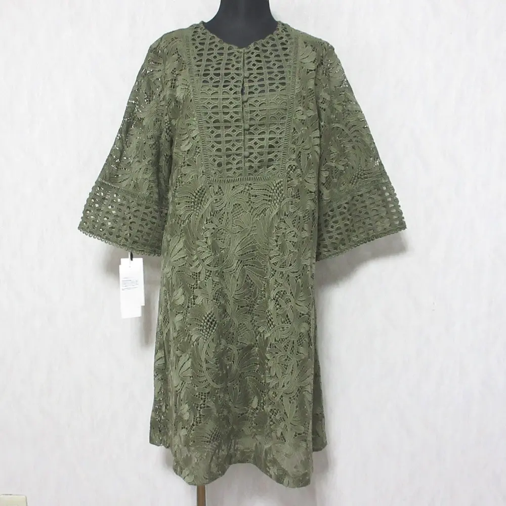 22AW Grace Class グレースクラス グレースコンチネンタル ケミカルカフタンワンピース ミディドレス 0222331041 36 カーキ