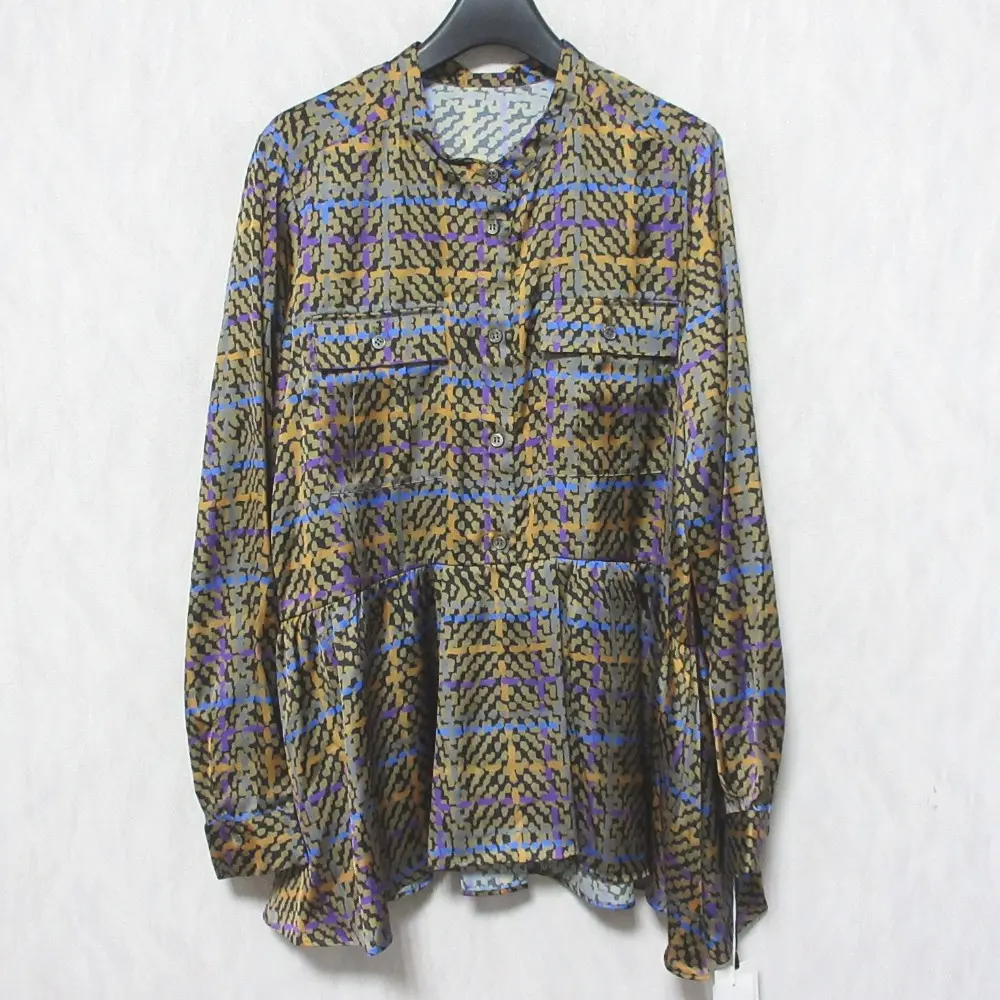 23AW Grace Class グレースクラス グレースコンチネンタル へリンボーンチェックシャツ ブラウス 0223341221 38 キャメル