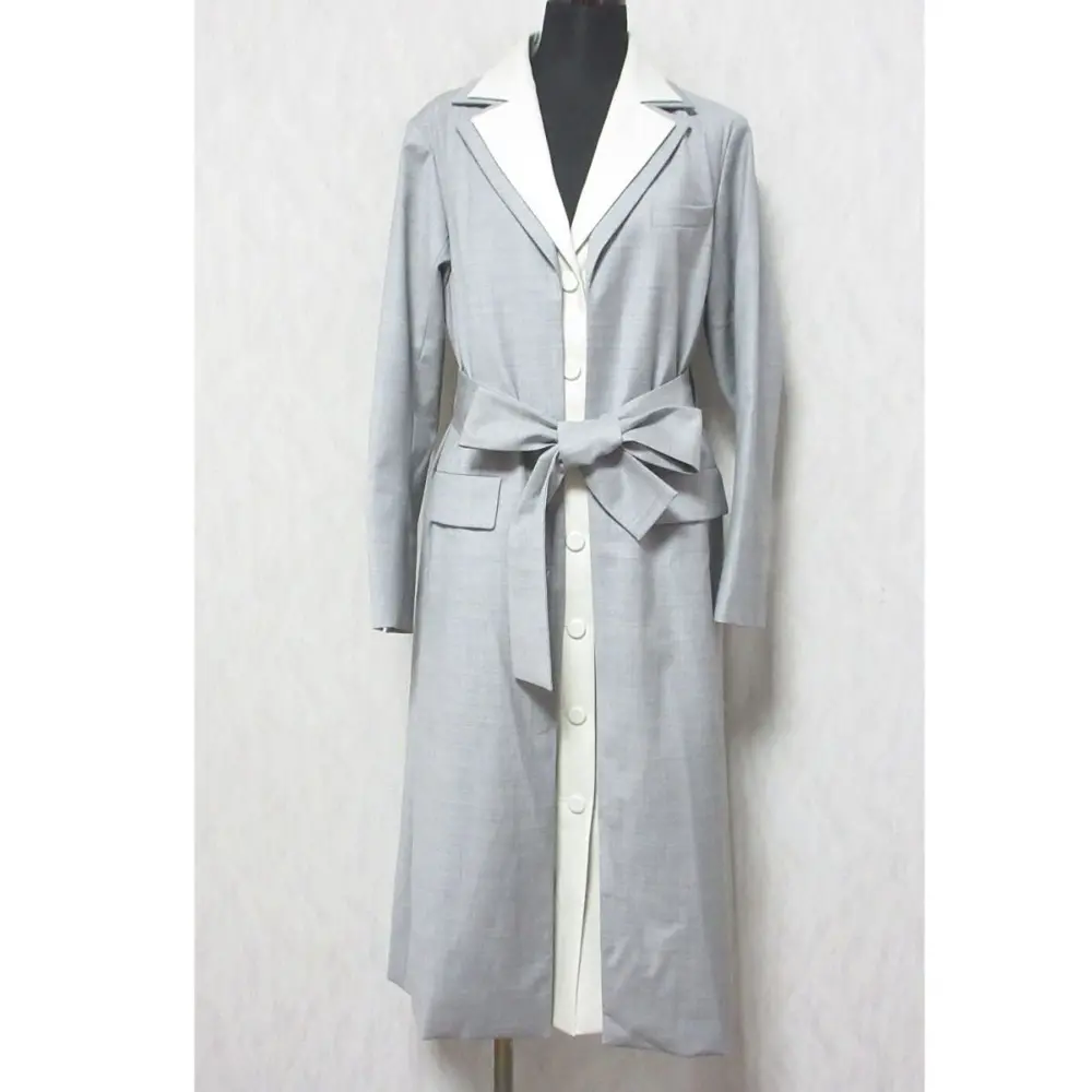 24AW GRACE CLASS グレースクラス グレースコンチネンタル シルクウールトコートドレス ジャケット 0224369108 36 グレー