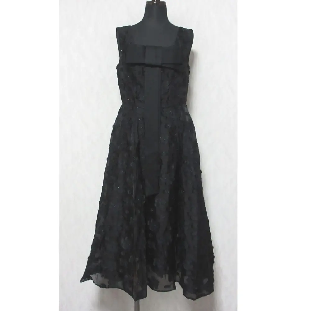 24AW GRACE CLASS グレースクラス グレースコンチネンタル ラメFlowerジャガードドレス ワンピース 0224335030 36 ブラック