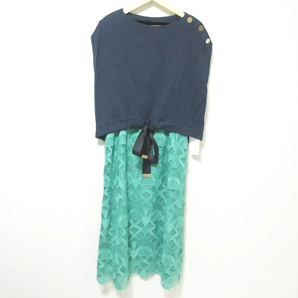 22AW Grace Class グレースクラス グレースコンチネンタル キカレースレイヤードワンピース 0222331003 36 グリーン