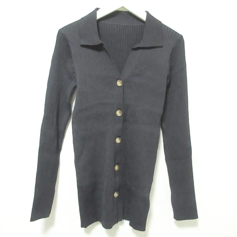 23AW Grace Class グレースクラス グレースコンチネンタル リブポロニットカーディガン 0223353236 36 ブラック