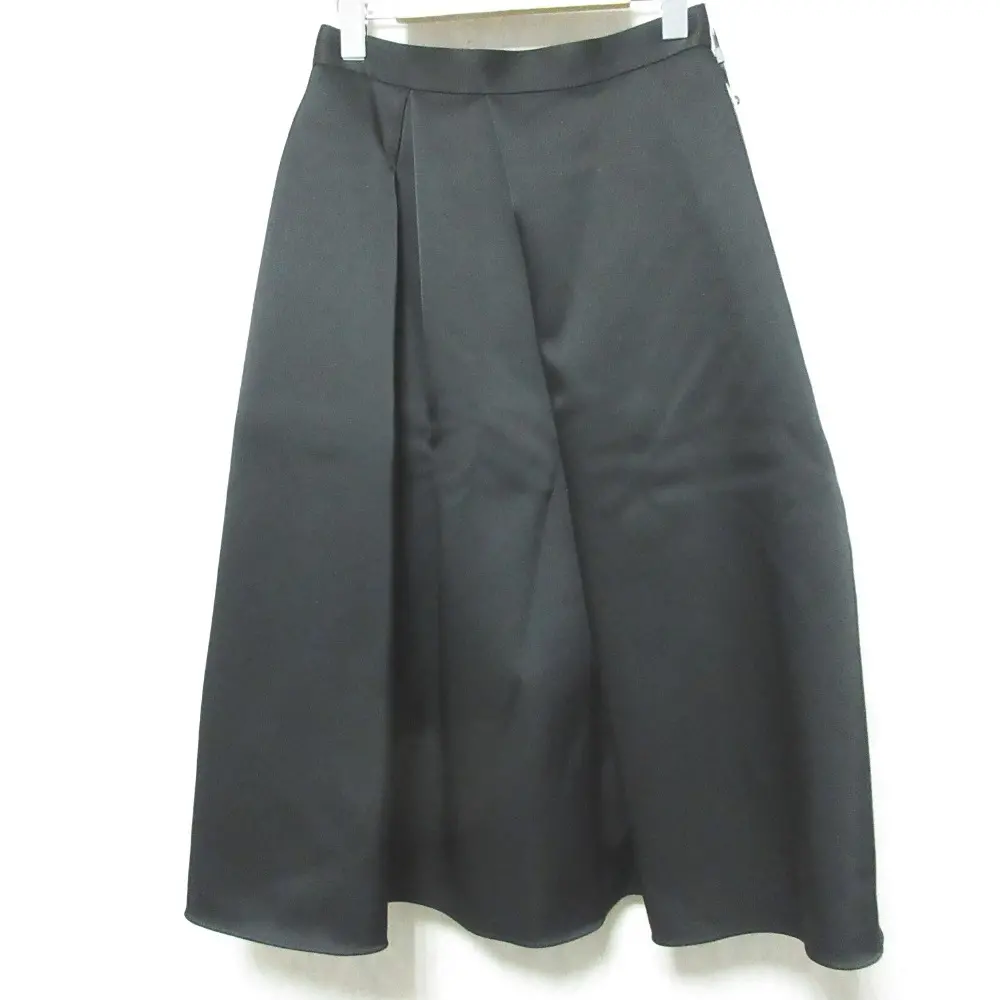 24AW Grace Class グレースクラス グレースコンチネンタル ボリュームサテンタックスカート 0224421087 38 ブラック