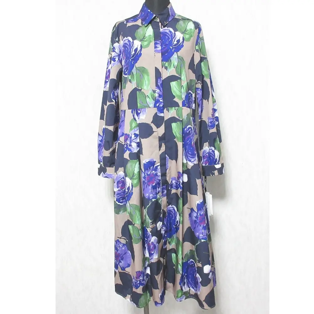 23AW Grace Class グレースクラス グレースコンチネンタル ボタニカルシャツドレス ロングワンピース 0223331179 36 キャメル