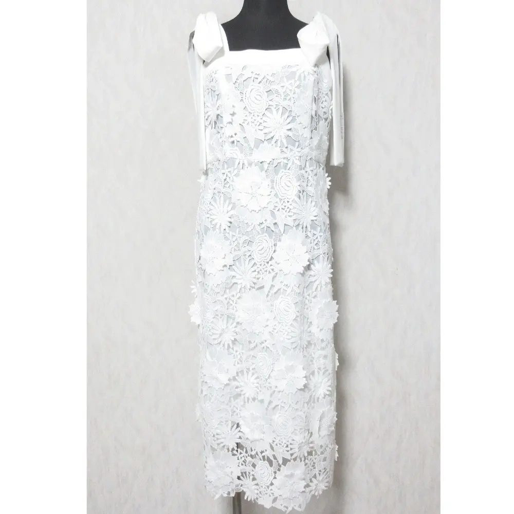 24SS Grace Class グレースクラス グレースコンチネンタル ケミカルフラワーレースワンピース 0224231001 36 ホワイト