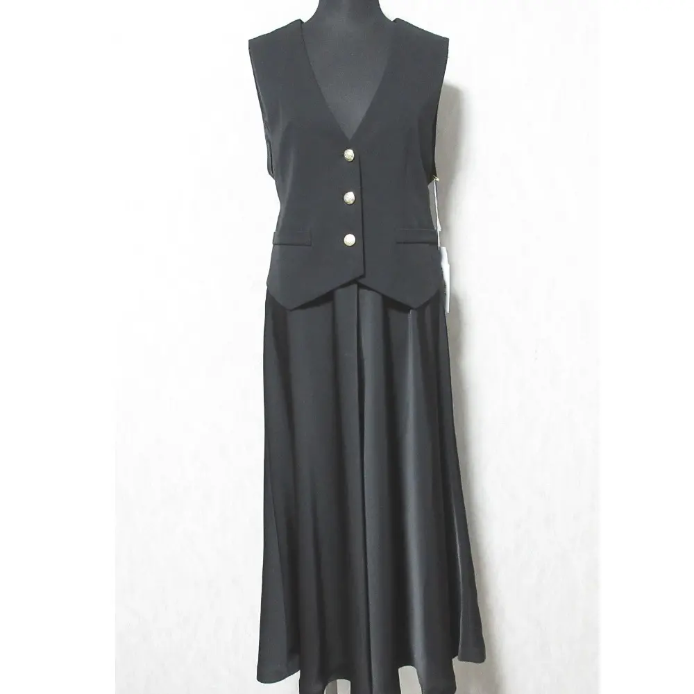 24AW Grace Class グレースクラス サテンコンビジレワンピース ベスト ロングスカート セットアップ 0324331203 F ブラック