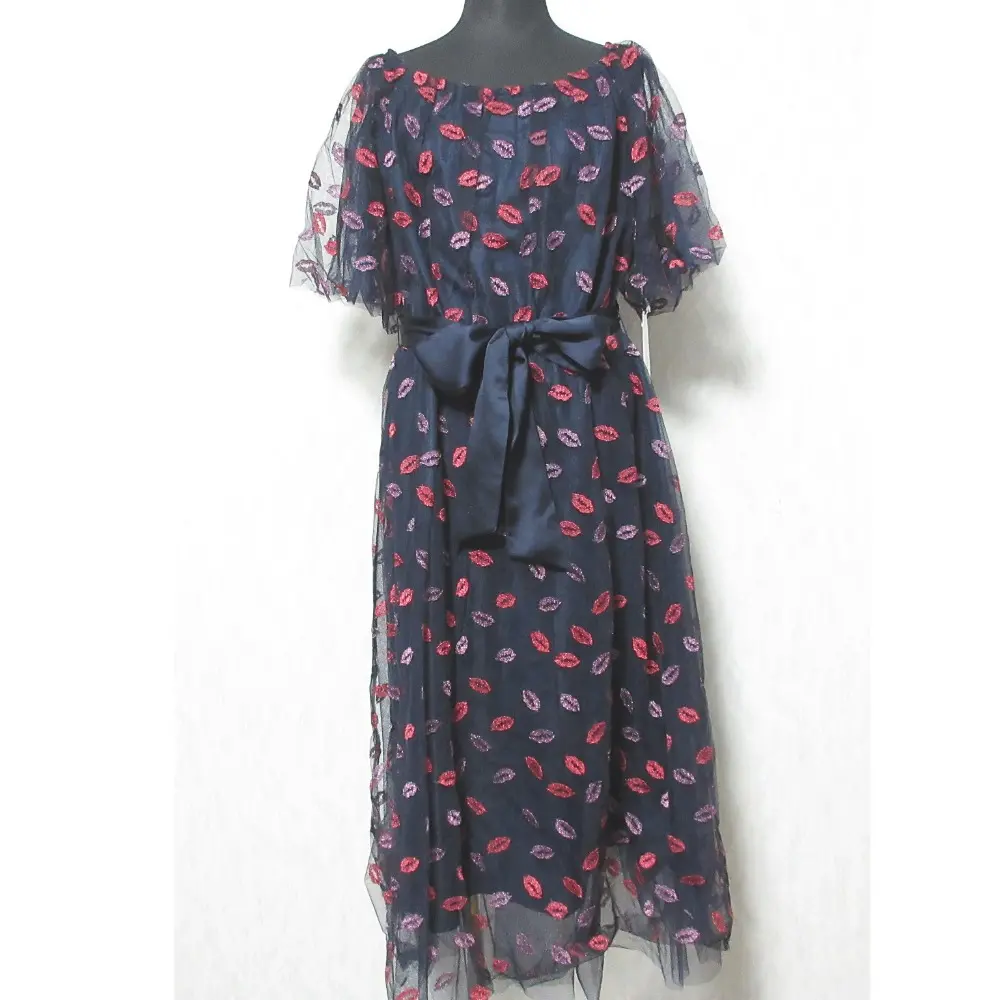 Grace Class グレースクラス リップモチーフ チュールドレス ワンピース 0220335305 36 ネイビー