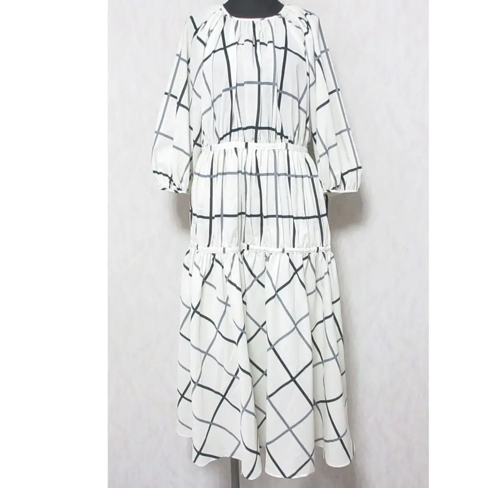 23SS GRACE CLASS グレースクラス チェックプリントギャザードレス ワンピース 0223131224 36 キナリ